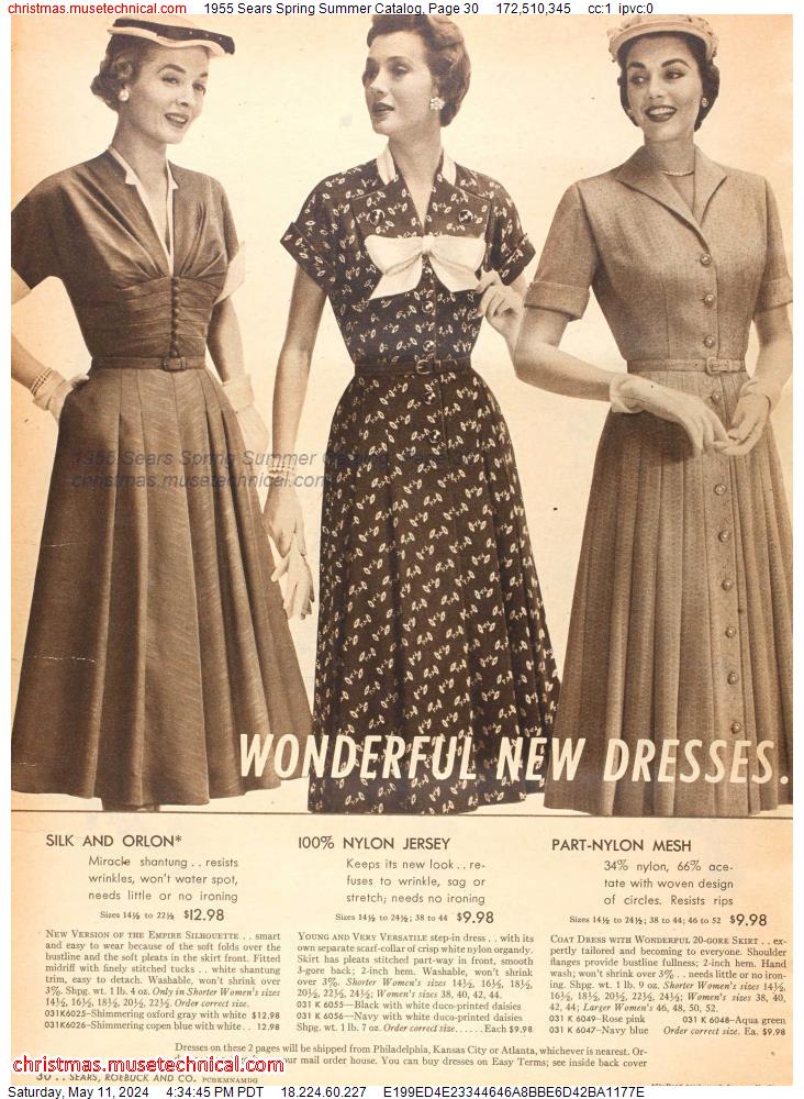 1955 Sears Spring Summer Catalog, Page 30