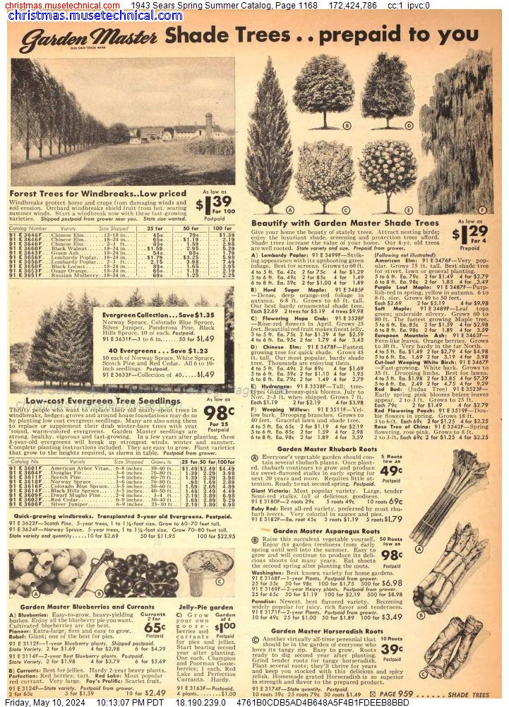 1943 Sears Spring Summer Catalog, Page 1168