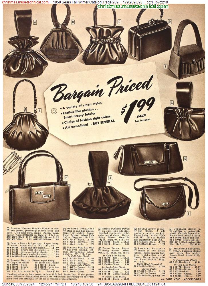 1950 Sears Fall Winter Catalog, Page 269