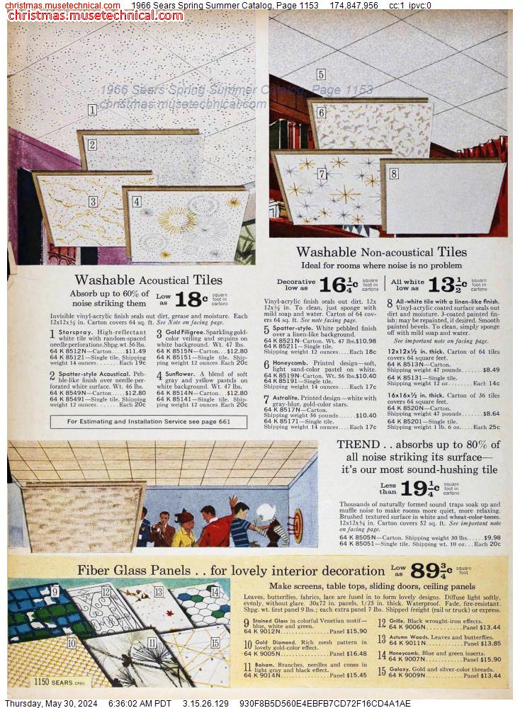 1966 Sears Spring Summer Catalog, Page 1153