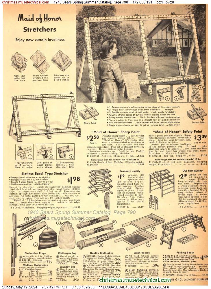 1943 Sears Spring Summer Catalog, Page 790