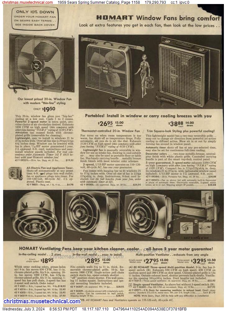 1959 Sears Spring Summer Catalog, Page 1158