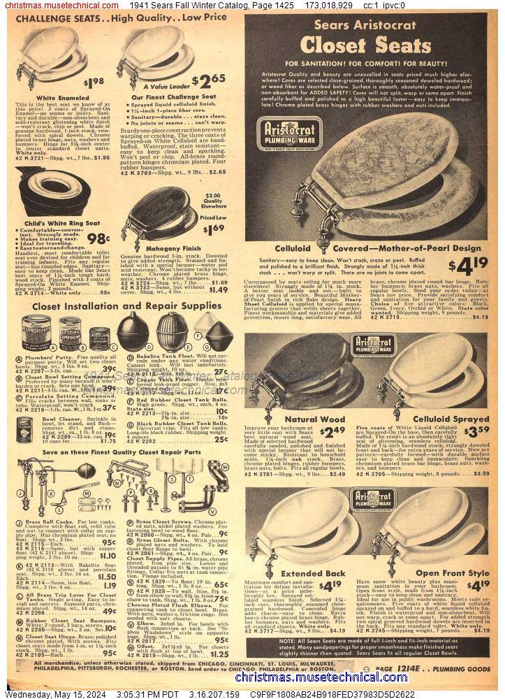 1941 Sears Fall Winter Catalog, Page 1425