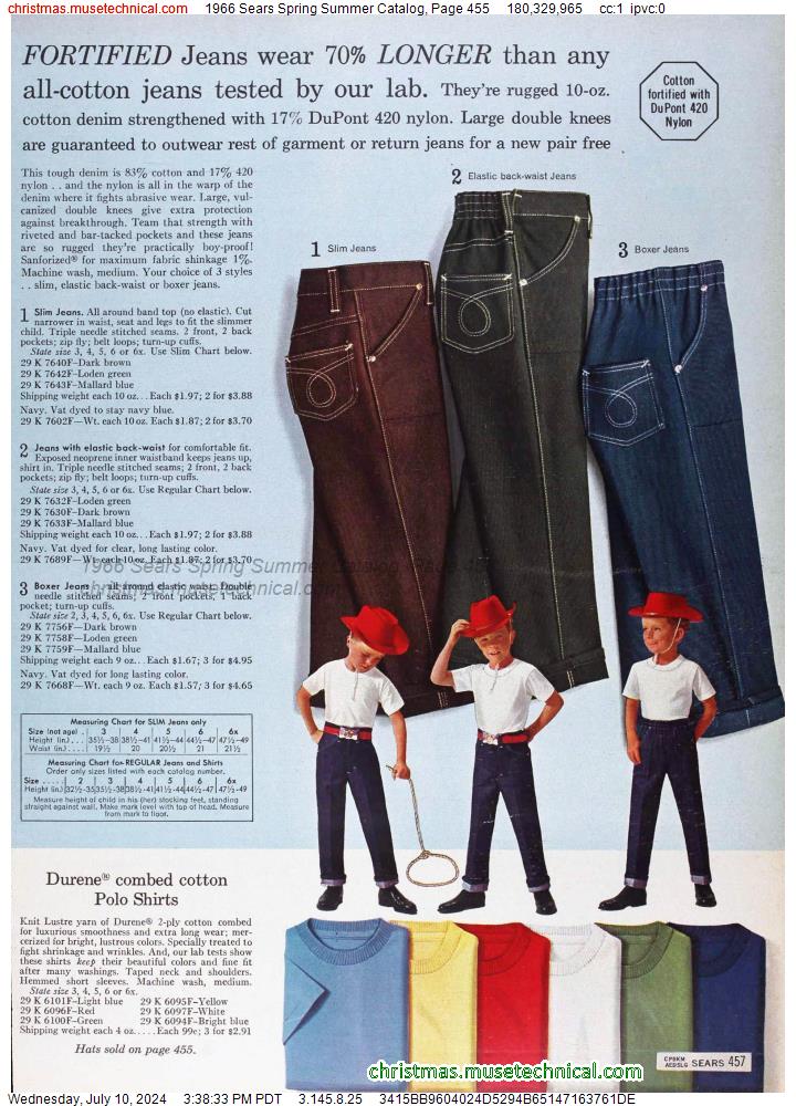 1966 Sears Spring Summer Catalog, Page 455