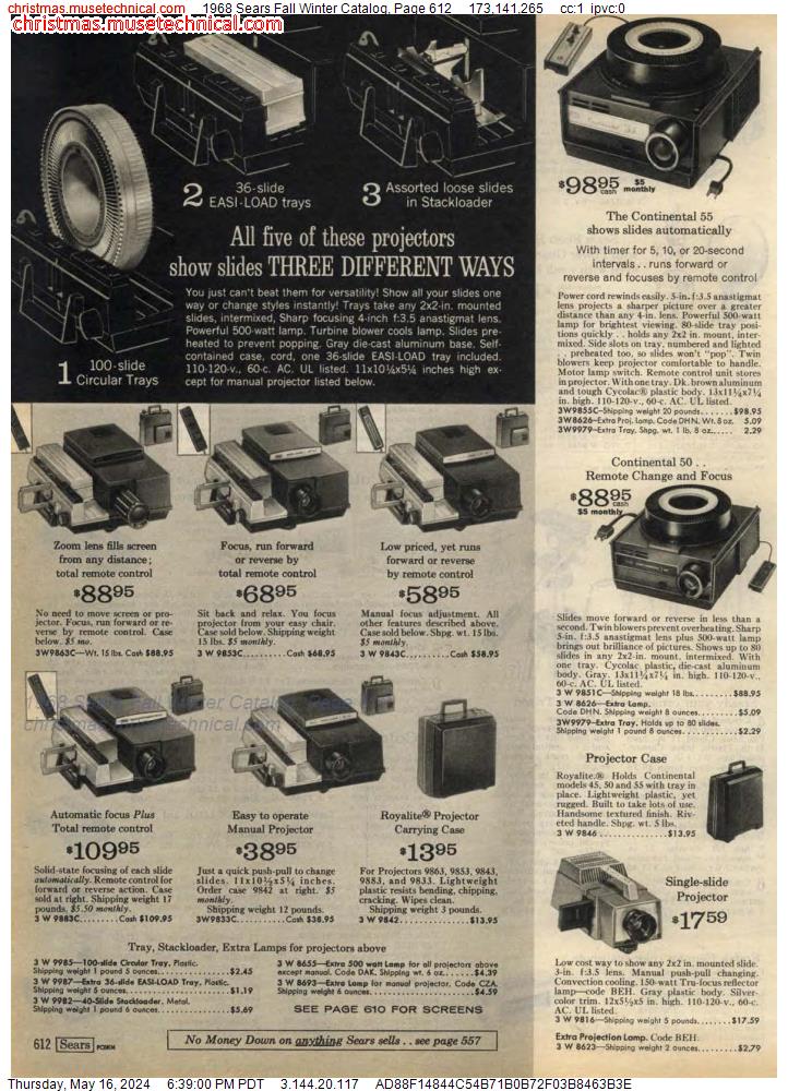 1968 Sears Fall Winter Catalog, Page 612