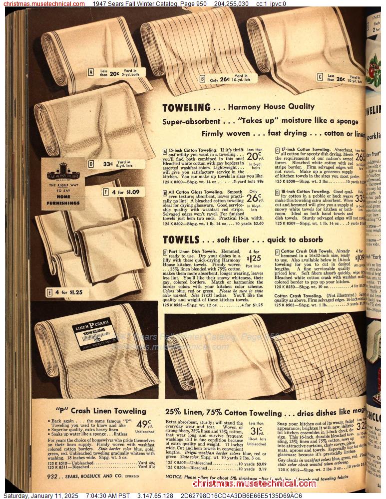 1947 Sears Fall Winter Catalog, Page 950