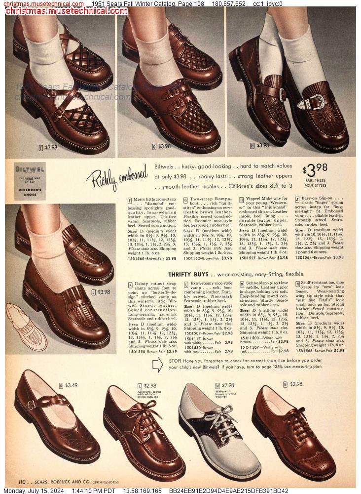 1951 Sears Fall Winter Catalog, Page 108