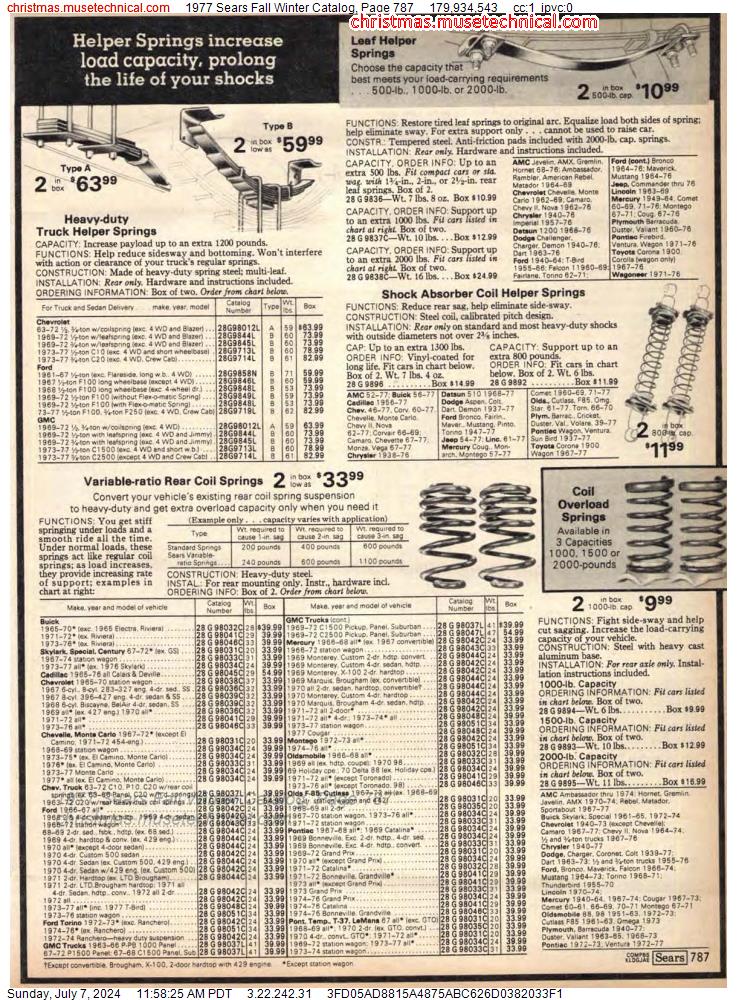 1977 Sears Fall Winter Catalog, Page 787