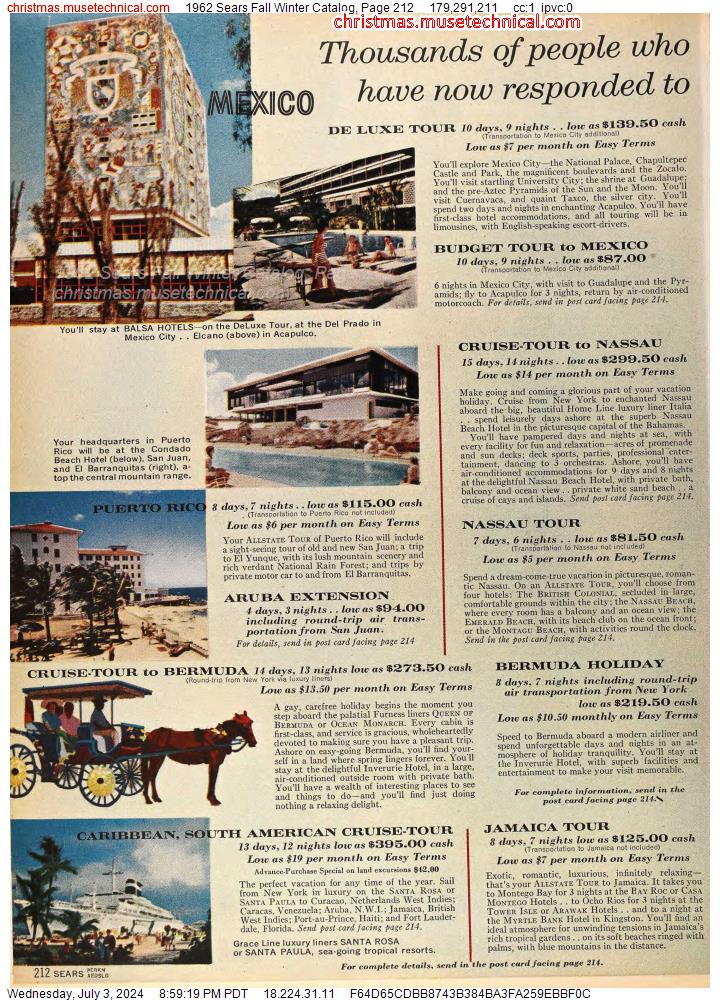 1962 Sears Fall Winter Catalog, Page 212