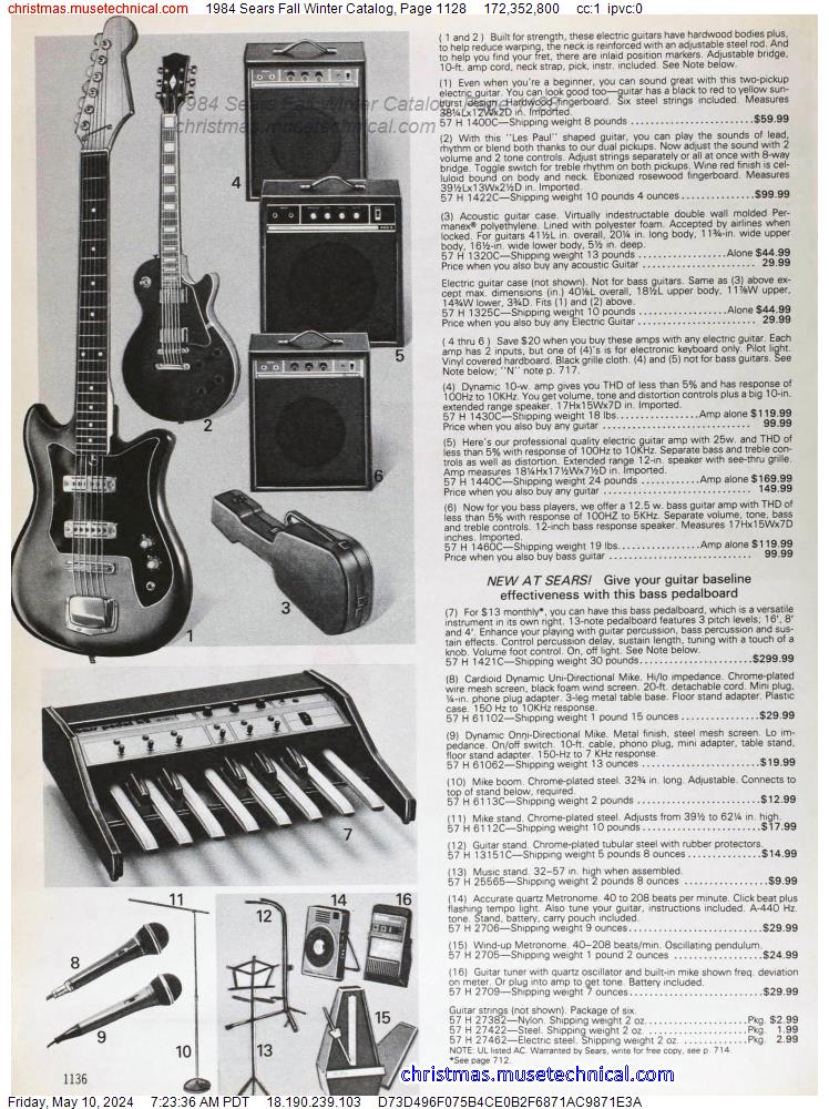 1984 Sears Fall Winter Catalog, Page 1128