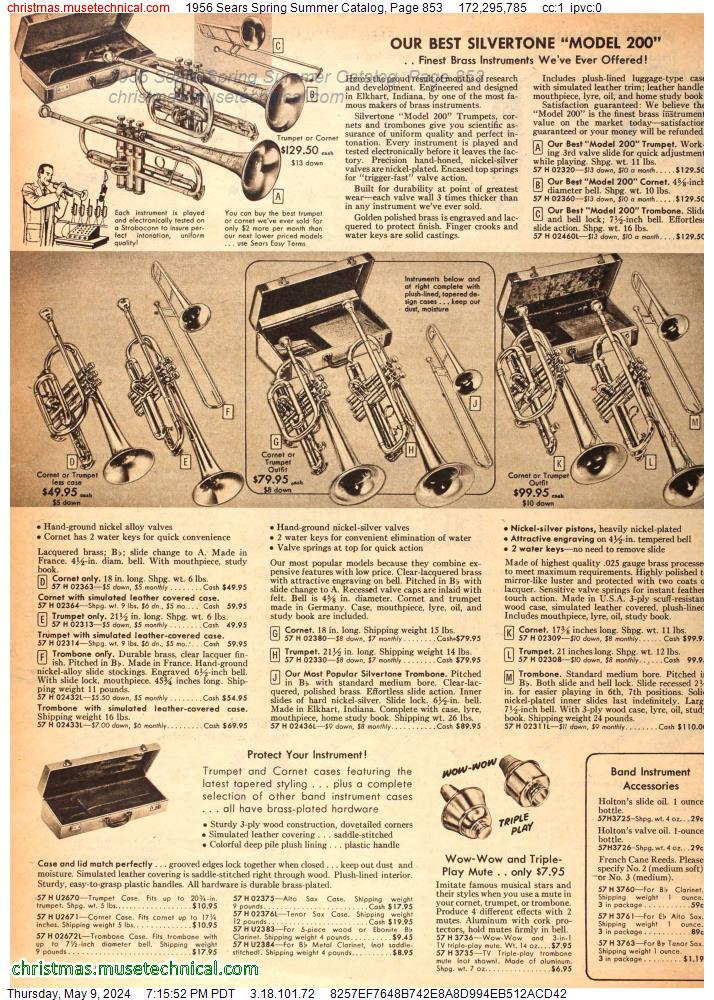 1956 Sears Spring Summer Catalog, Page 853