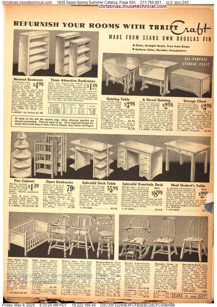 1939 Sears Spring Summer Catalog, Page 554