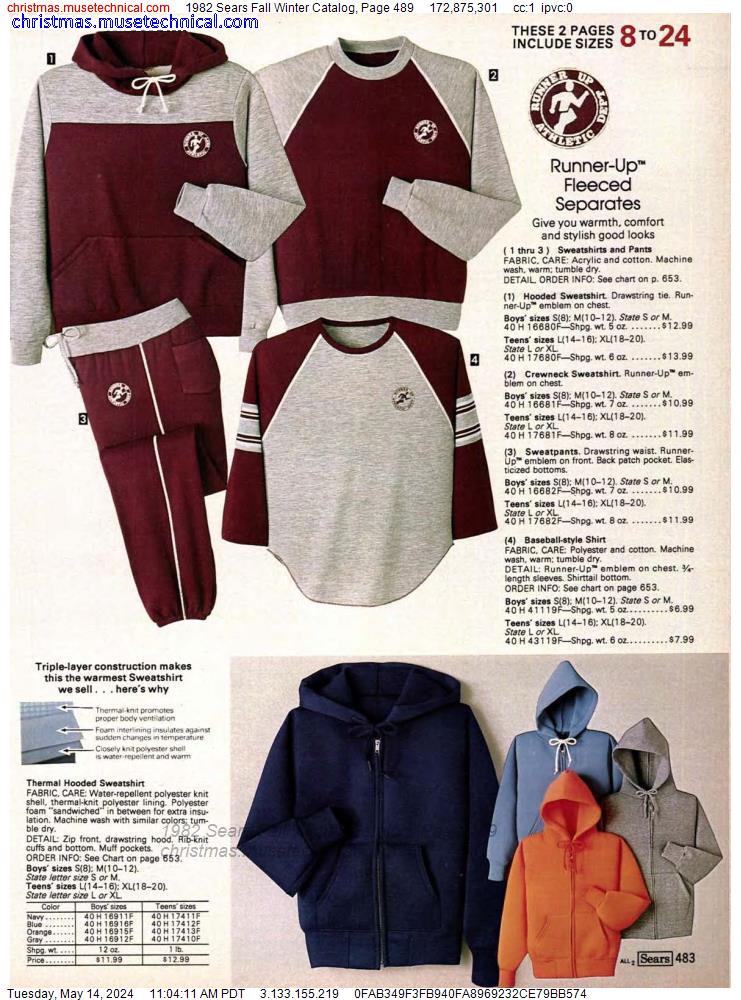 1982 Sears Fall Winter Catalog, Page 489