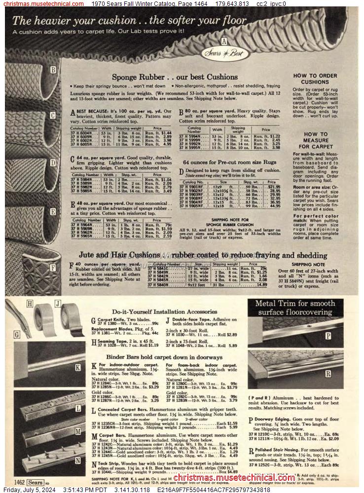 1970 Sears Fall Winter Catalog, Page 1464