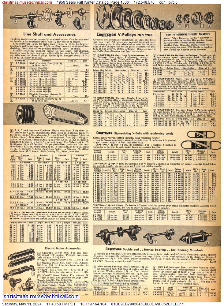1959 Sears Fall Winter Catalog, Page 1506