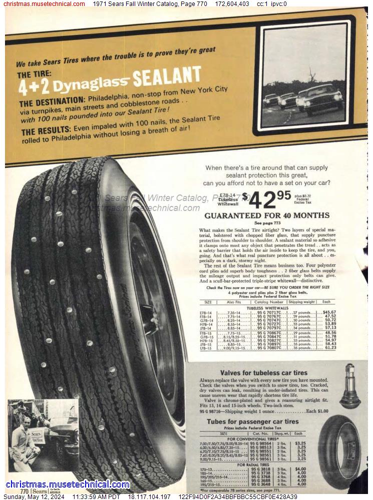 1971 Sears Fall Winter Catalog, Page 770
