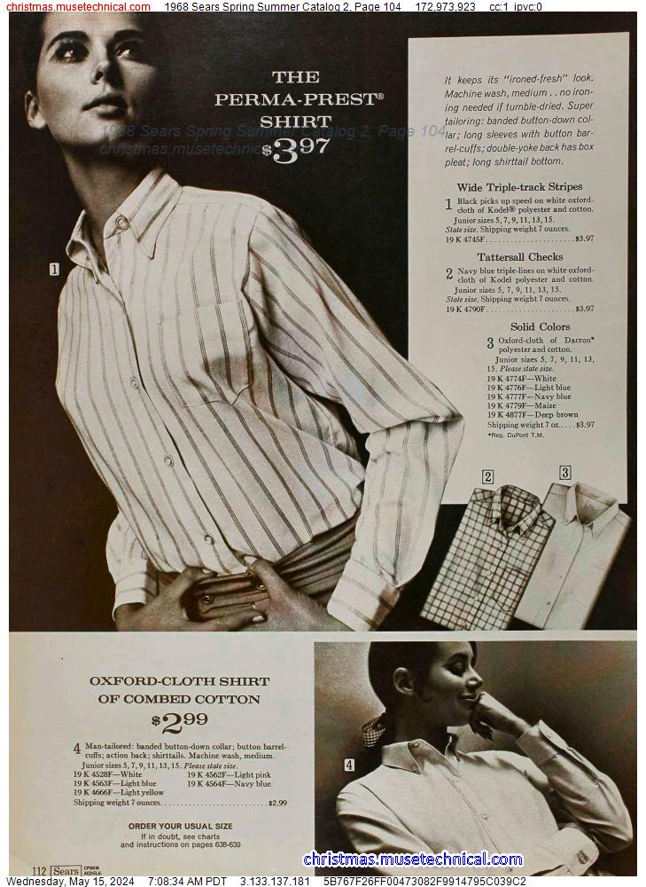 1968 Sears Spring Summer Catalog 2, Page 104
