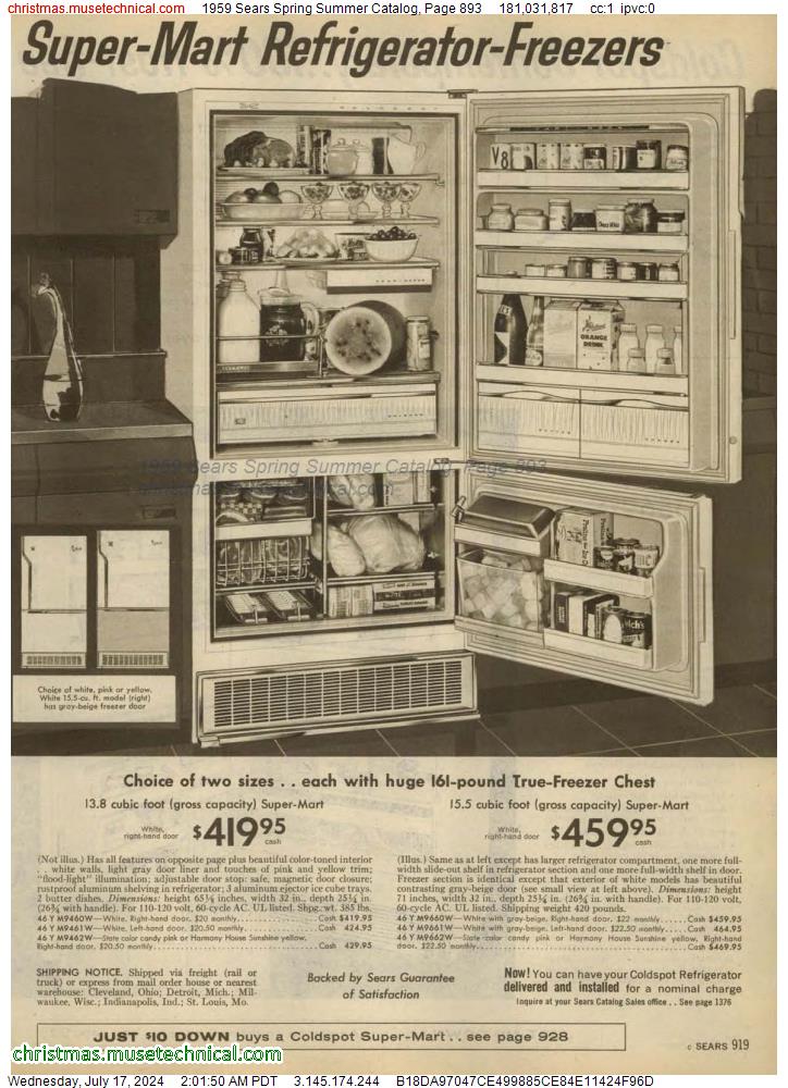 1959 Sears Spring Summer Catalog, Page 893