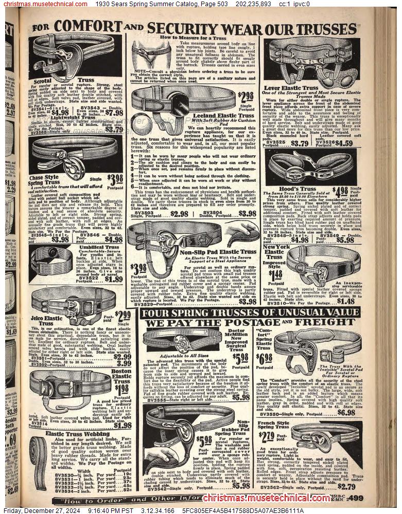 1930 Sears Spring Summer Catalog, Page 503