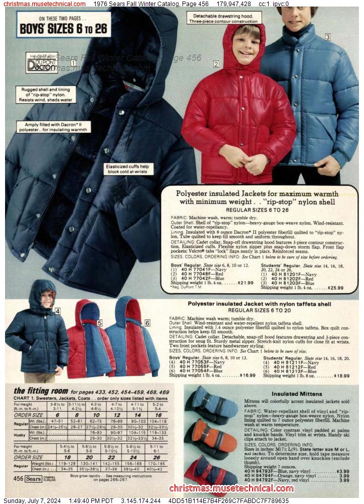 1976 Sears Fall Winter Catalog, Page 456