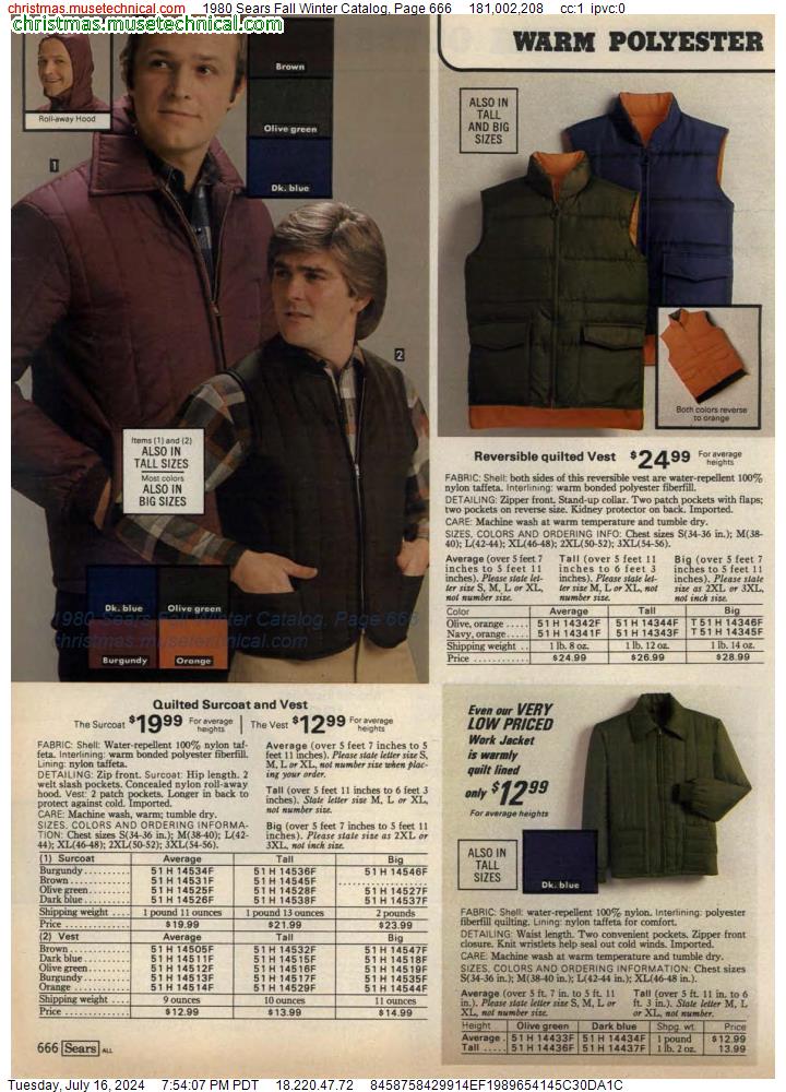 1980 Sears Fall Winter Catalog, Page 666