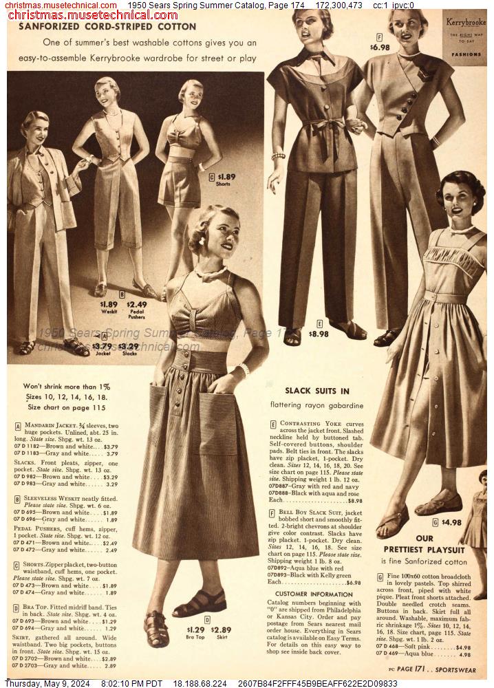 1950 Sears Spring Summer Catalog, Page 174