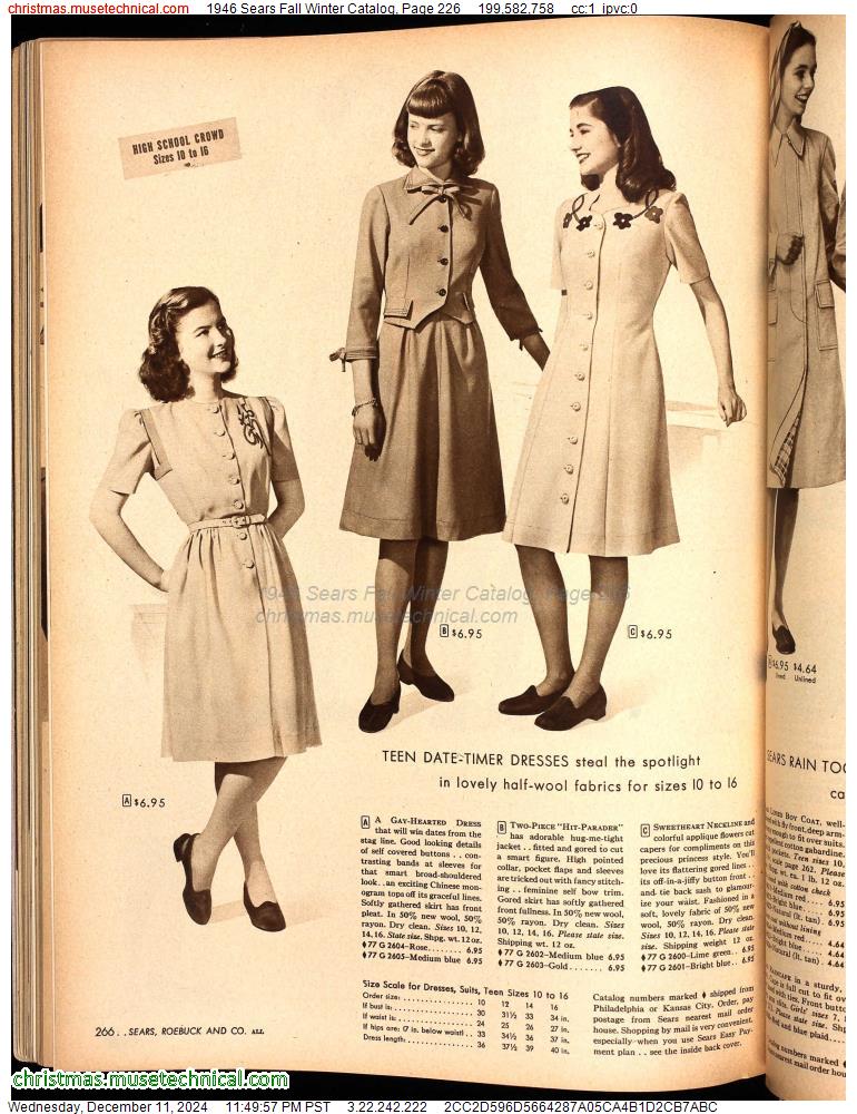 1946 Sears Fall Winter Catalog, Page 226