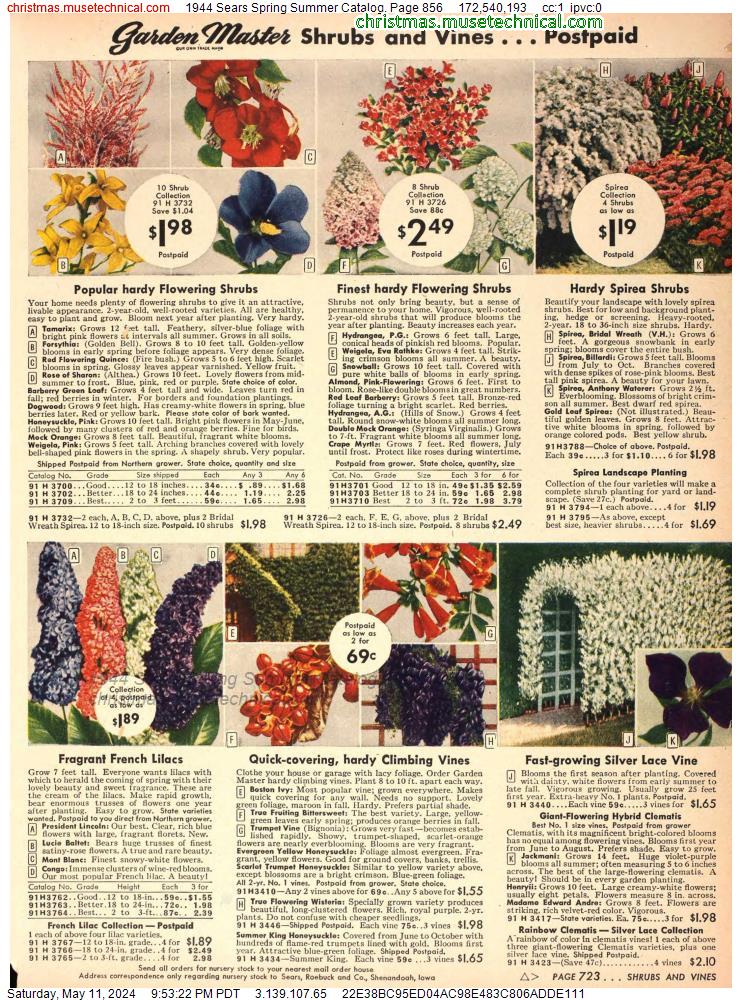1944 Sears Spring Summer Catalog, Page 856