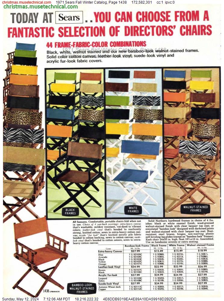 1971 Sears Fall Winter Catalog, Page 1438