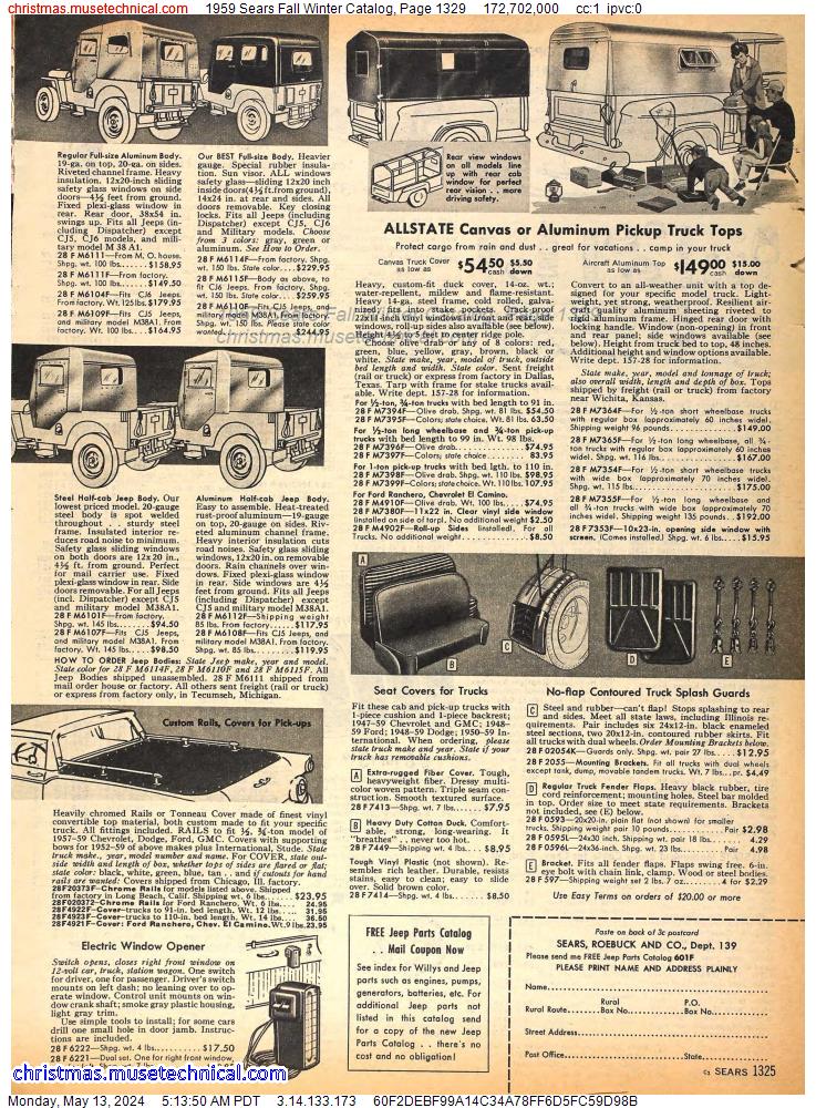 1959 Sears Fall Winter Catalog, Page 1329