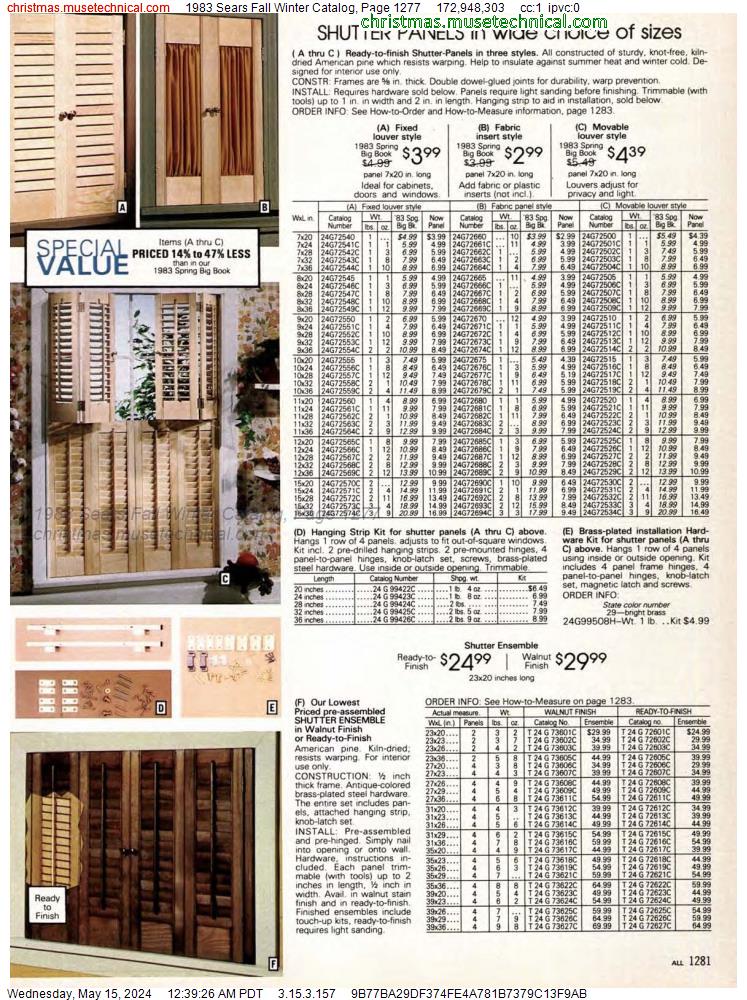1983 Sears Fall Winter Catalog, Page 1277