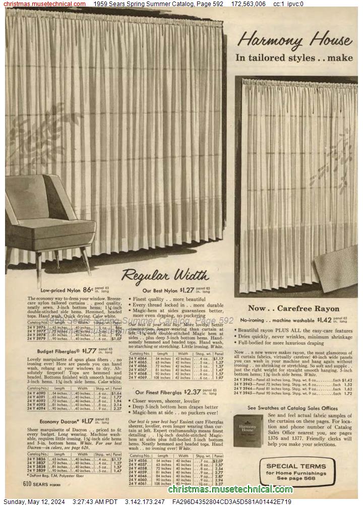 1959 Sears Spring Summer Catalog, Page 592