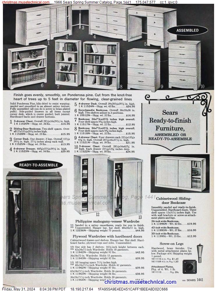 1966 Sears Spring Summer Catalog, Page 1441