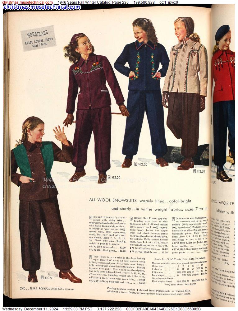 1946 Sears Fall Winter Catalog, Page 236