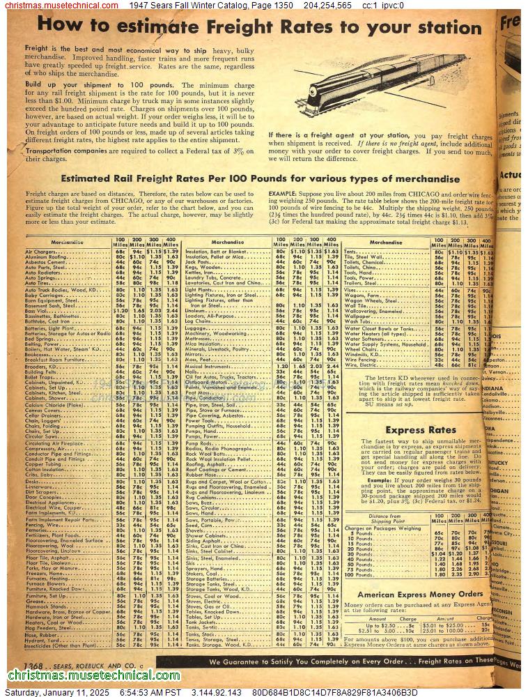 1947 Sears Fall Winter Catalog, Page 1350