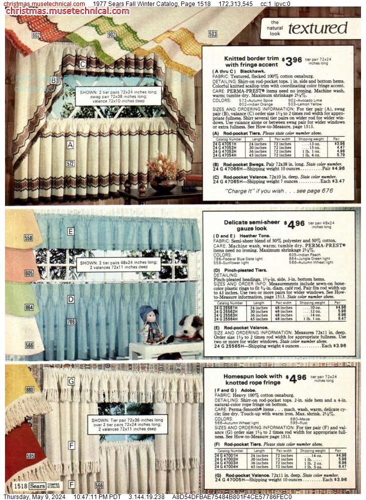 1977 Sears Fall Winter Catalog, Page 1518