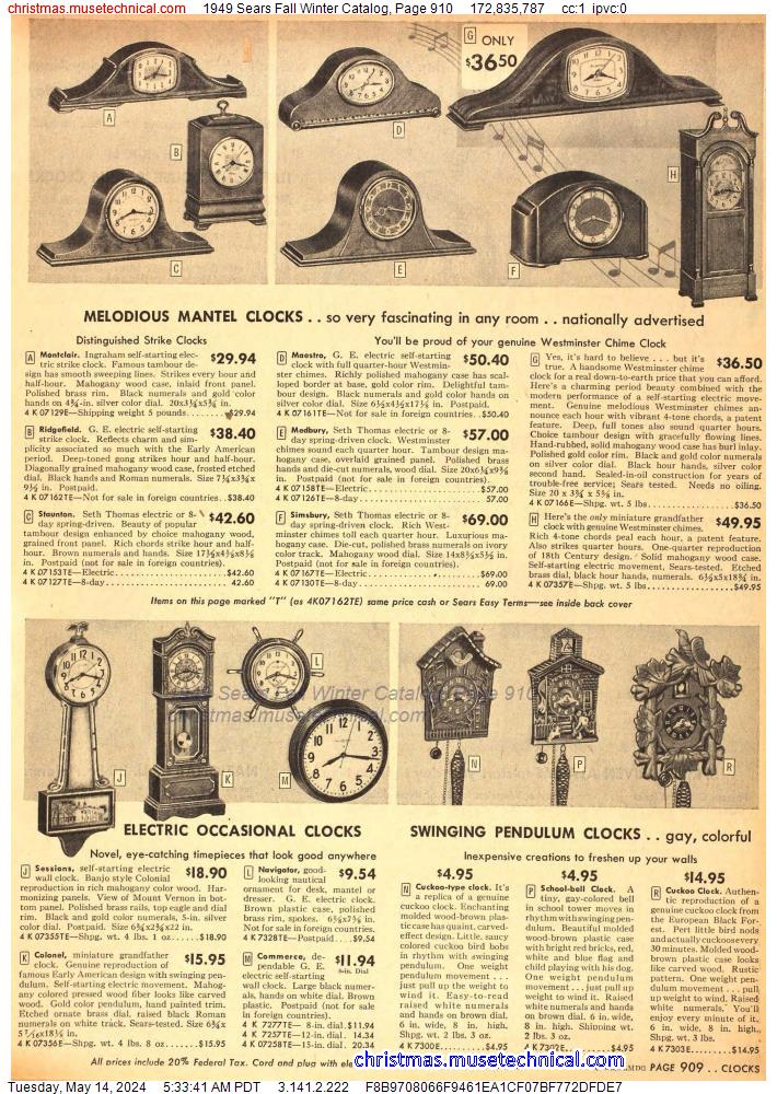 1949 Sears Fall Winter Catalog, Page 910