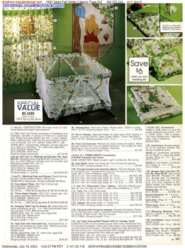 1983 Sears Fall Winter Catalog, Page 547