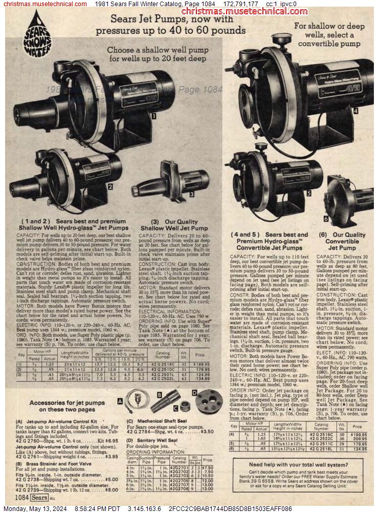 1981 Sears Fall Winter Catalog, Page 1084