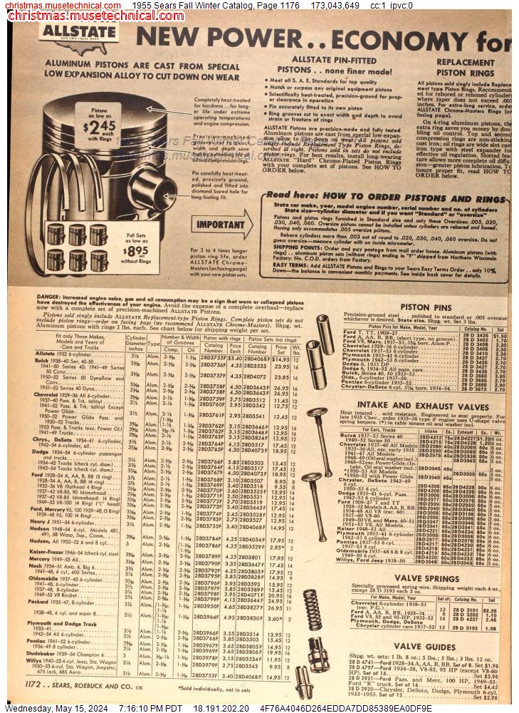1955 Sears Fall Winter Catalog, Page 1176