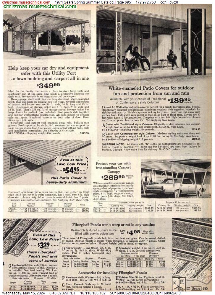 1971 Sears Spring Summer Catalog, Page 695