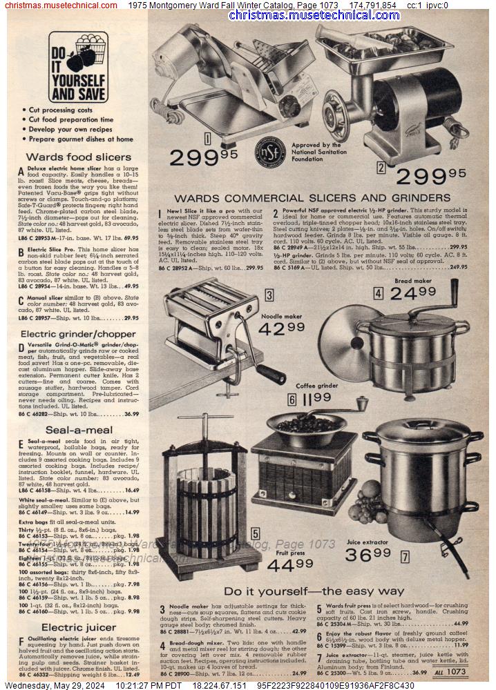 1975 Montgomery Ward Fall Winter Catalog, Page 1073