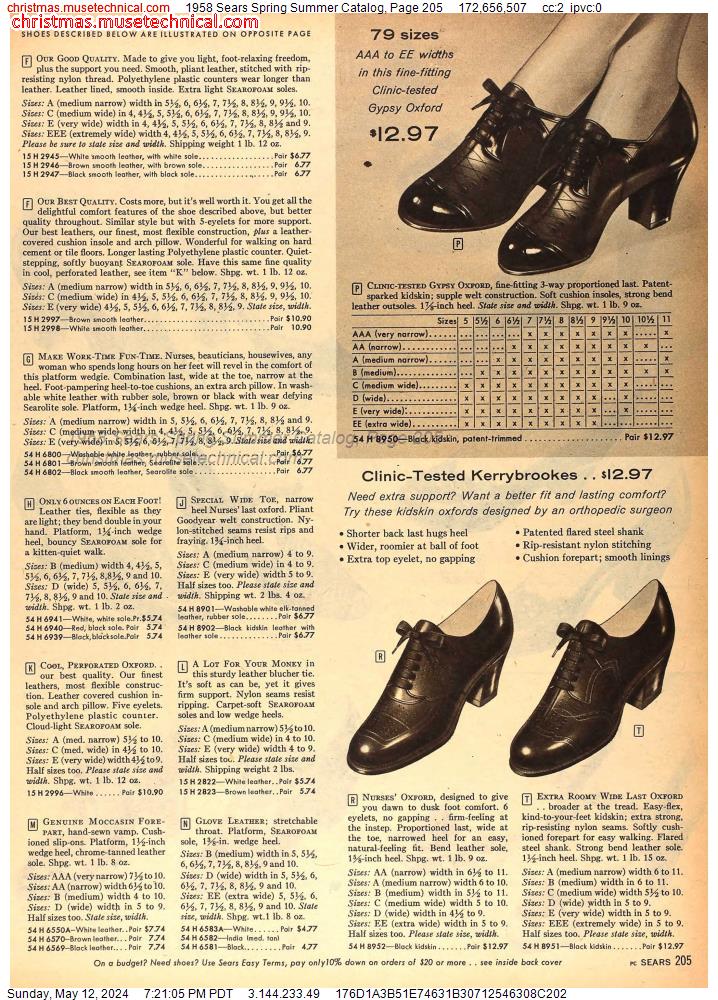 1958 Sears Spring Summer Catalog, Page 205