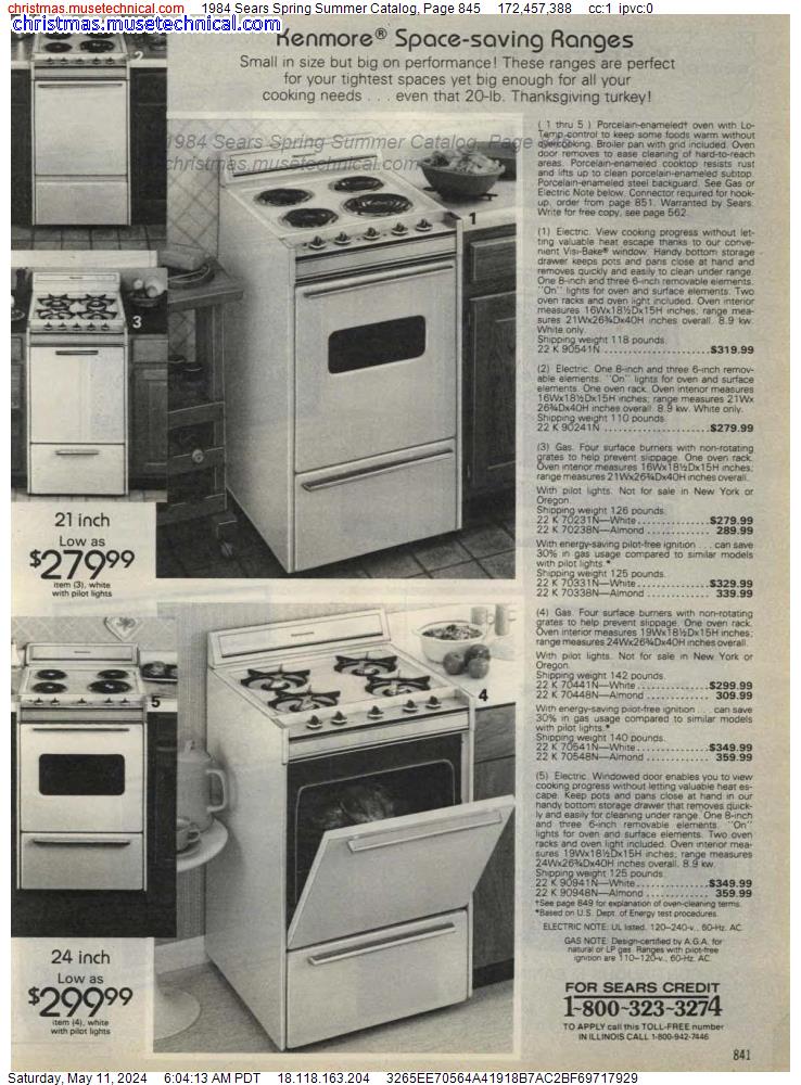1984 Sears Spring Summer Catalog, Page 845