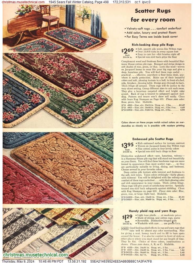 1945 Sears Fall Winter Catalog, Page 498