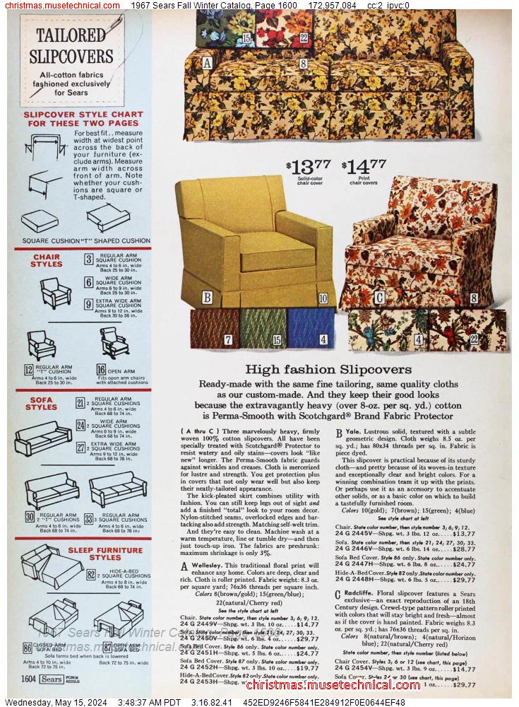 1967 Sears Fall Winter Catalog, Page 1600