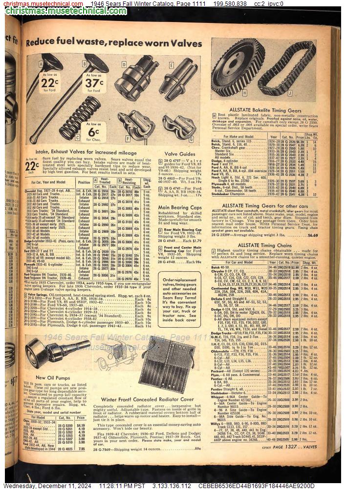 1946 Sears Fall Winter Catalog, Page 1111