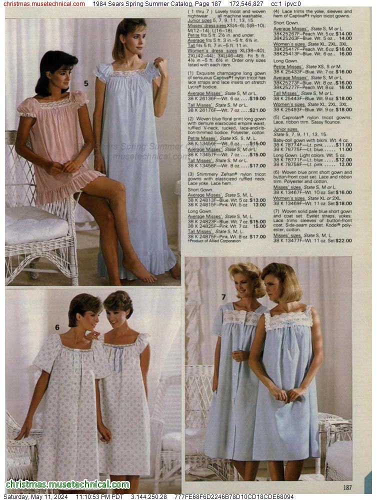 1984 Sears Spring Summer Catalog, Page 187 - Catalogs & Wishbooks