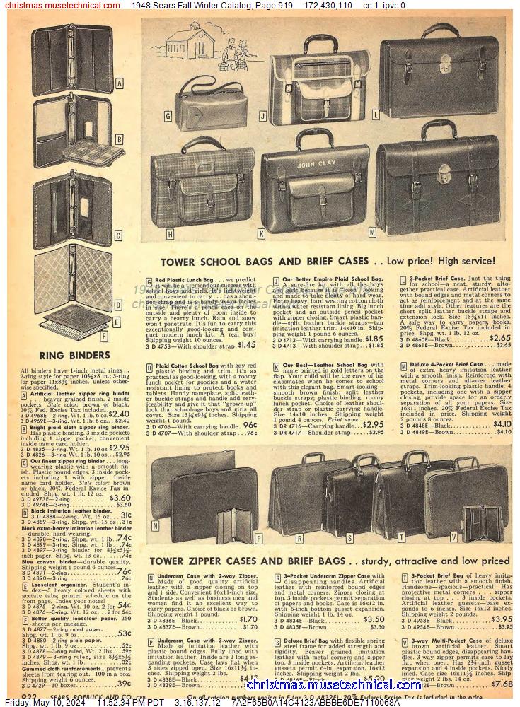 1948 Sears Fall Winter Catalog, Page 919