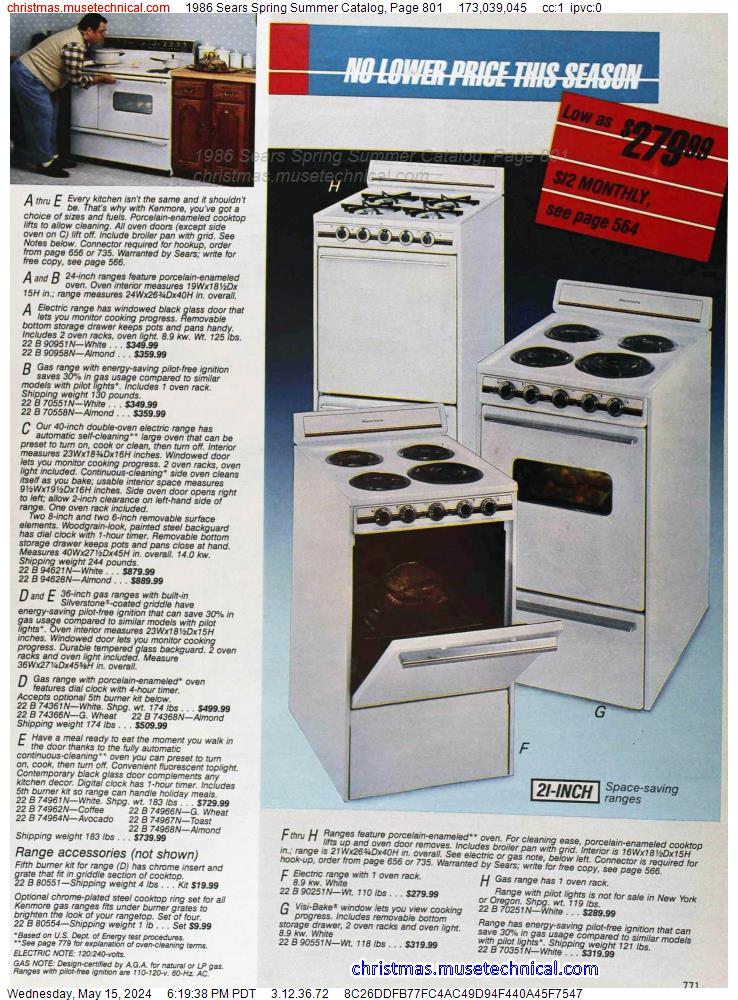 1986 Sears Spring Summer Catalog, Page 801